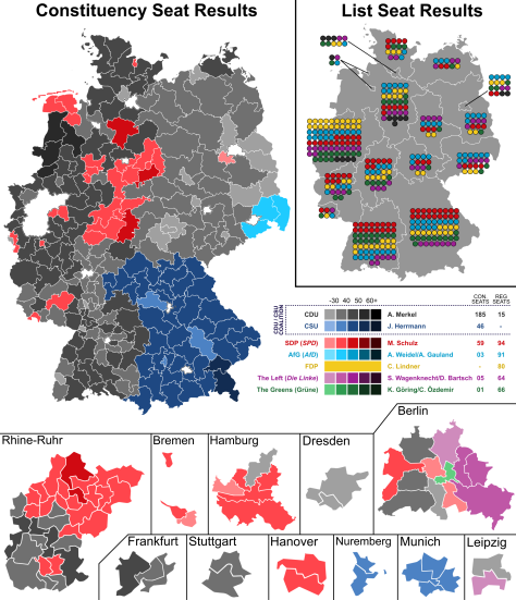 German Federal Election 2017 - Results by Constituency & Regional Seats Posted by Abenaah Nefertarii Hill